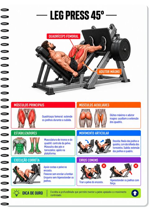 Ficha do leg press 45 graus