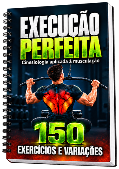Mockup da apostila Guia Execução Perfeita, 150 exercícios e variações